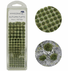 WWScenics 4mm Autumn Tufts self-adhesive static grass tufts for model scenery and dioramas