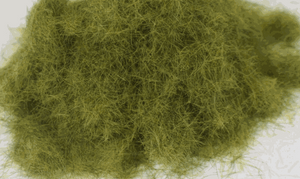 WWScenics 6mm Muddy Static Grass fibers in muted tans and light browns for realistic dry grass scenic modeling