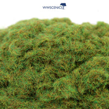 Load image into Gallery viewer, WWScenics 2mm Autumn Static Grass in burnt orange, golden yellow, and deep brown for miniature terrain modeling and dioramas
