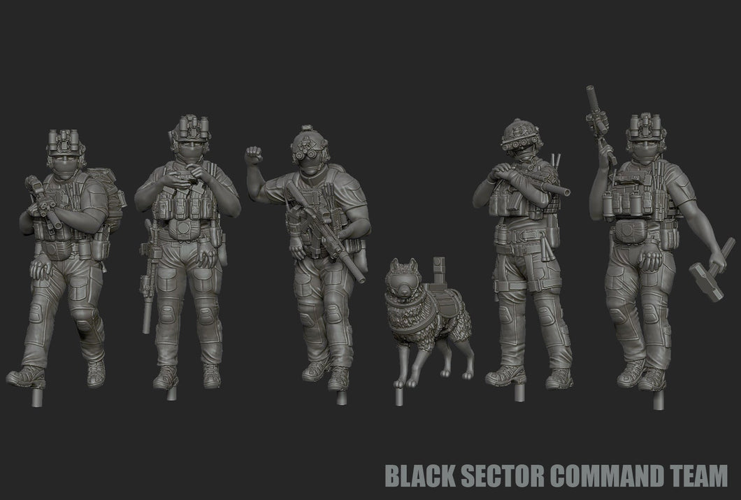 28mm Modern GUNSLINGER: Black Sector GIG 'Command Team'