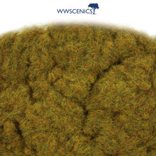 Load image into Gallery viewer, WWScenics 2mm Wild Meadow Static Grass with natural green, tan, and brown tones for realistic model scenery and wargaming terrain base layer
