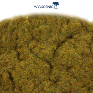 WWScenics 2mm Wild Meadow Static Grass with natural green, tan, and brown tones for realistic model scenery and wargaming terrain base layer